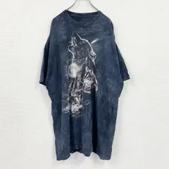 【3点以上まとめ買いで20%OFF】古着 used　THE MOUNTAIN　ザマウンテン　半袖プリントTシャツ　アニマルT　タイダイ　黒　ブラック　3XLサイズ
