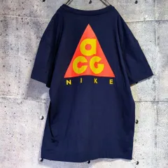 NIKE ACG BIG バックプリント Tシャツ 胸ワンポイント プリント 半袖 トップス ナイキ スポーツ Vintage Ｔ ヴィンテージ 古着 ネイビー