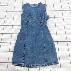 ◇ Θ 【ザラ ZARA】デニムワンピース ノースリーブ ジッパー付き レディース Mサイズ ブルー系 E  【1510070009982】
