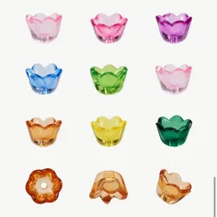 No.257 【25g】フラワーカップビーズ アクリルビーズ 鈴蘭風 お花パーツ カラフル