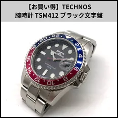 【お買い得】TECHNOS 腕時計 TSM412 ブラック文字盤