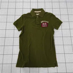 ◇ ⊂ 【ホリスター Hollister】O.C. 刺繍ロゴ ポロシャツ 半袖 Sサイズ カーキ系 メンズ E  【1509300006242】