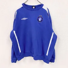 【3点以上まとめ買いで20%OFF】古着 used　UMBRO　アンブロ　スウェット/トレーナー　刺ロゴ　ワンポイント　青　ブルー　2XLサイズ