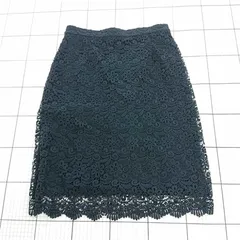 ◇ ⊂ 【ユニクロ UNIQLO】レースタイトスカート Lサイズ ネイビー系 レディース E  【1509300014278】