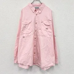 【3点以上まとめ買いで20%OFF】古着 used　Columbia　コロンビア　フィッシングシャツ　ピンク　2XLサイズ