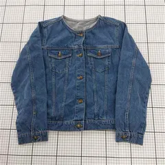 ◇ Θ 【DRESKIP ドレスキップ】デニムジャケット ノーカラー サイズM レディース ブルー系 E  【1510070009272】