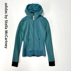 アディダス ステラマッカートニー ジップパーカー キルティング切替 青緑系 XSサイズ adidas by Stella McCartney
