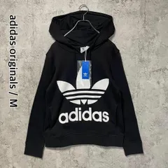 タグ付き　未使用品　アディダスオリジナルス　スウェットパーカー　プルオーバー　ビッグプリント　ブラック　Mサイズ　adidas originals