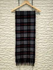 ⓸ Burberrys of LONDON ラムウールチェックマフラー バーバリー ノバチェック 英国製