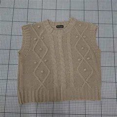◇ ⊇ 【デイ・クローゼット DAYCLOSET】tops1388 ケーブル編みベスト ベージュ系 レディース E  【1510070011992】