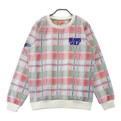 サイズ：M BEAMS GOLF ビームスゴルフ  長袖 スウェットトレーナー チェック柄 オレンジ系 [240101546632] ゴルフウェア メンズ ストスト