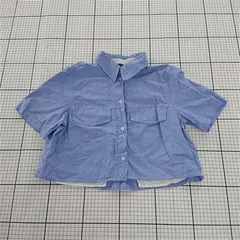 ◇ 【ザラ ZARA】コットン 半袖シャツ ブルー系 Sサイズ レディース E  【1510070012982】