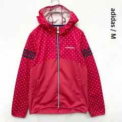 アディダスネオ　フード付ジップアップパーカー　ジャージ　ロゴ刺繍　ハート柄　ピンク　Mサイズ　adidas