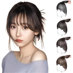 【在庫セール】前髪ウィッグ 部分ウィッグ フレンチバング ポイントウィッグ FESHFEN 頭頂部 ヘアピース つむじカバー 白髪隠し ナチュラル 薄型 通気性 バレない ワンタッチ装着 小顔効果 増毛 もみあげ ボリュームアップ レディース 日常用 クリップ
