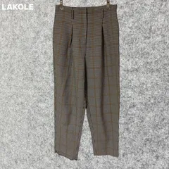 LAKOLE チェック柄 ハイウエスト ワイドレッグパンツ Mサイズのサムネイル