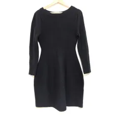 LANVIN en Bleu(ランバンオンブルー) ワンピース サイズ38 M レディース - 黒 長袖/ひざ丈/ニット/リボン