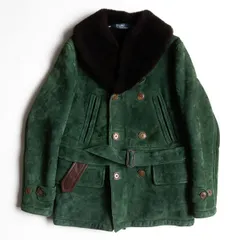 【最高級品/希少カラー】POLO RALPH LAUREN 【ムートン カーコート】M グリーン レザー ジャケット ポロ ラルフローレン 25100632