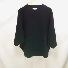 BEARDSLEY ビアズリー ウールポンチョコート ケープ ノーカラー 羽織 ネイビー 紺色 Fサイズ