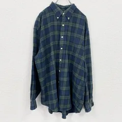 【3点以上まとめ買いで20%OFF】古着 used　90s　OLD GAP　オールドギャップ　長袖ボタンダウンシャツ　ネルシャツ　ヴィンテージ　青　ブルー　2XLサイズ