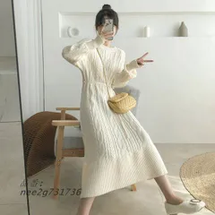 ニットワンピ 長袖 ミモレ丈 ニット レディース 秋 韓国風 冬 きれいめ 春 ワンピース ニットワンピース