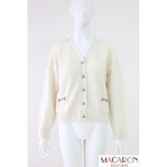 Rene ロングカーディガン 36 ネイビー×白衿#ウール #コンサバカーデ#上品シルエット B++ 6032330 ルネ 銀座のスペシャルコレクションが登場。