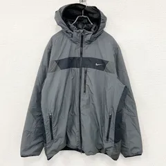 【3点以上まとめ買いで20%OFF】古着 used　NIKE　ナイキ　フルジップ中綿ジャケット　スウッシュロゴ　グレー　XLサイズ