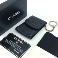 【箱・ギャランティカード付き・シール有り】CHANEL シャネル／キーリング付 シガレットケース キーケース／キャビアスキン／ブラック