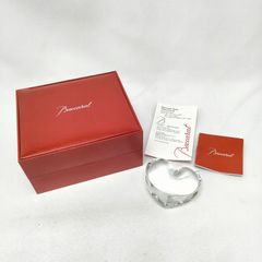 美品】【バカラ】ハート ペーパーウェイト 置物 オブジェ クリア