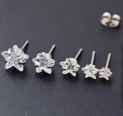 570 選べる5サイズ！ノーマル商品！医学用ステンレス1ポイント星ピアス片耳