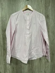 LACOSTE ラコステ ストライプ ノーカラー ブラウス シャツ size34/ピンク ■◇ レディース