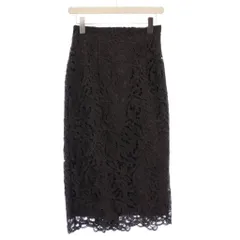 ナチュラルビューティーベーシック NATURAL BEAUTY BASIC ケミカルレースタイトスカート マキシ ロング 刺繍 総柄 M 黒 ブラック 017-4220850 /BB