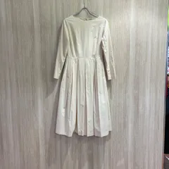 YAECA ヤエカ ロングプリーツワンピース ベージュ ホワイト SIZE:M ［G0058］