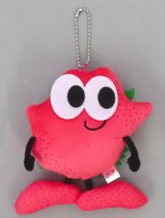 も*ん様 どーもくん 15th イチゴ マスコット ぬいぐるみ キーホルダー