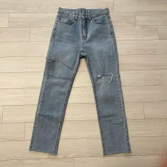 ライトブルー デニム ダメージデニムズボン S