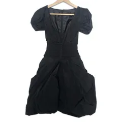 SOV.(ソブ ダブルスタンダード) ワンピース レディース - 黒 半袖/ひざ丈/パール/バルーンスカート/レース/ギャザー