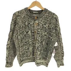 ユーズドフルギ USED古着 {{OLDDERBY KNITWEAR}}英国製 3D ケーブルニット ウール クルーネック カーディガン レディース FR：36 