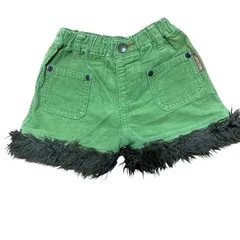 RAG MART ラグマート ベビー服 女の子 ショートパンツ コーデュロイ 80 グリーン ボア付き 美品 かわいい 秋冬 防寒