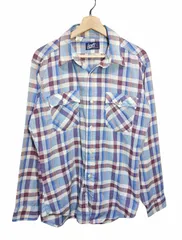 70s Levi’s USA製 チェック ウエスタンシャツ ブルー×赤チェック