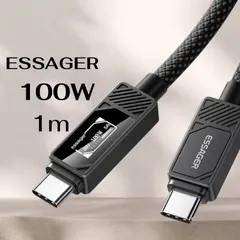 新品 ESSAGER  100W Type-C to Type-C ケーブル 急速充電ケーブル  デジタルディスプレイ付き　ケーブル　CtoC