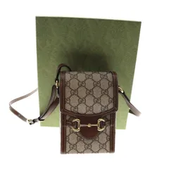 【極美品】GUCCI (グッチ)  ホースビット GG柄 ショルダーバッグ  スマホケース 1955 レディース