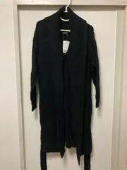 新品未使用　GLACIER   長袖ニットロングカーディガン　ブラック　L