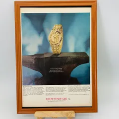 ビンテージ 広告 ポスター 『 サーチナ(Certina)DS腕時計 』 フレーム付 ※貴重な当時物 1960's オリジナル アメリカ ヴィンテージ 輸入雑貨 アドバタイジング レトロ( AZ1224 )