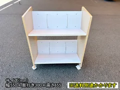 【中古】【一部地域送料無料】ブックワゴン　キャスター付き　木製　本立て　ホワイト×ナチュラル　F-NA-810-0724A
