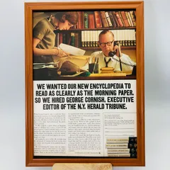 ビンテージ 広告 ポスター 『 ニューヨークヘラルドトリビューン 』 フレーム付 ※貴重な当時物 1960's オリジナル アメリカ ヴィンテージ 輸入雑貨 アドバタイジング レトロ( AZ1258 )