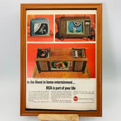 ビンテージ 広告 ポスター 『 ラジオ・コーポレーション・オブ・アメリカ ヴィンテージ 』 フレーム付 ※貴重な当時物 1960's オリジナル アメリカ ヴィンテージ 輸入雑貨 アドバタイジング レトロ( AZ1237 )