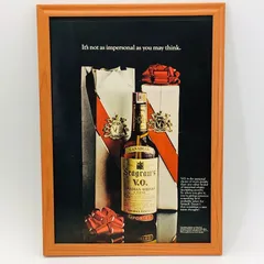 ビンテージ 広告　ポスター　　『 シーグラムV.Oウイスキー 』　フレーム付　※貴重な当時物 1960's　オリジナル アメリカ　ヴィンテージ 輸入雑貨　アドバタイジング レトロ( AZ1469 )