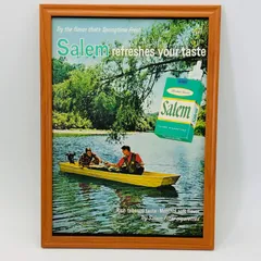 ビンテージ 広告　ポスター　　『 セーラム煙草Salem 』　フレーム付　※貴重な当時物 1960's　オリジナル アメリカ　ヴィンテージ 輸入雑貨　アドバタイジング レトロ( AZ1414 )