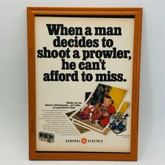 ビンテージ 広告　ポスター　　『 ゼネラルエレクトリック 』　フレーム付　※貴重な当時物 1960's　オリジナル アメリカ　ヴィンテージ 輸入雑貨　アドバタイジング レトロ( AZ1463 )