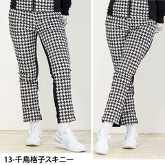 ダウンパンツ レディース ゴルフパンツ ダウン80% 暖裏起毛 裏フリース ゴルフウェア ジョガーパンツ スキニー ボア おしゃれ ボトムス アウトドア スポーツ 登山 秋冬 防寒 ldbt46 13-千鳥格子スキニー