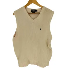 ポロバイラルフローレン Polo by RALPH LAUREN 90S ポニー刺繍 Vネック コットン ニット ベスト メンズ import：M 